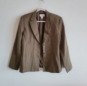 Vintage boxy oversized wool blazer moss green Size medium large slit pockets